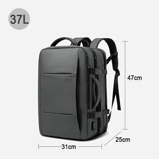 Expandable Business Travel Backpack with USB - Waterproof & Stylish