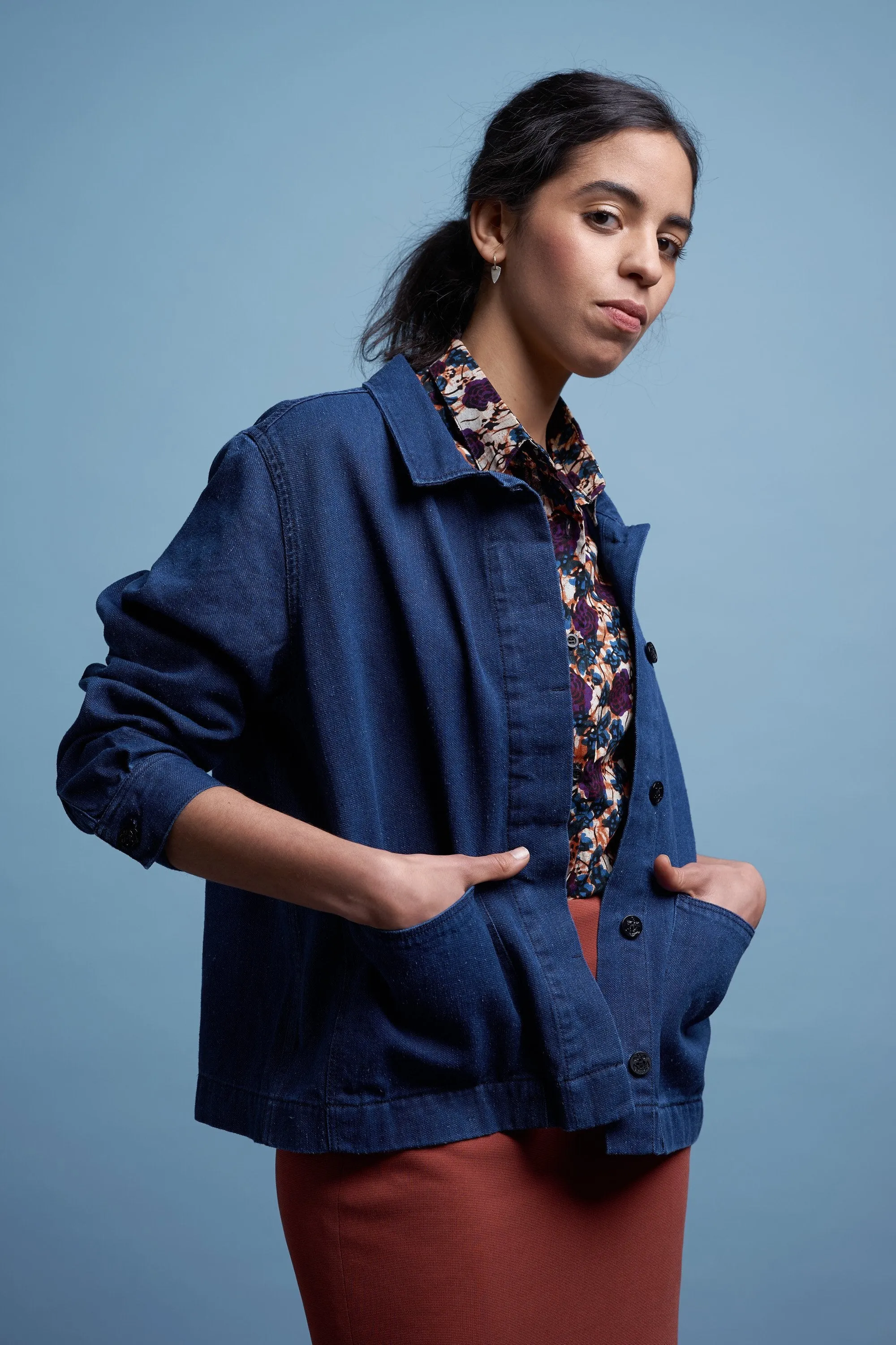 farzin jacket blue hemp rinse <br> by Kings Of Indigo