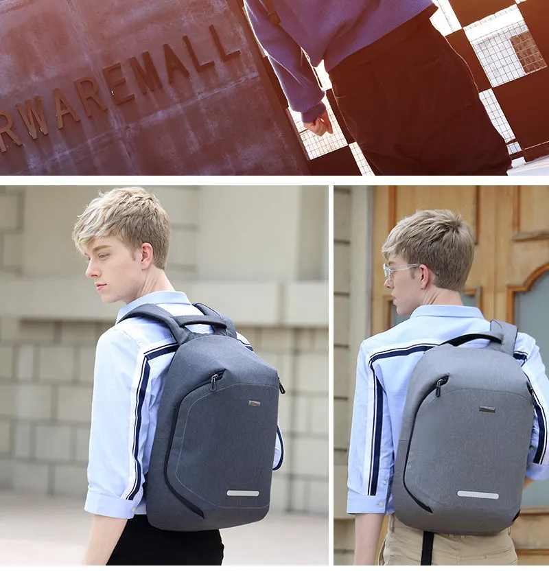 Fashion Anti-Theft Clamshell 15" Laptop Backpack with USB Charging