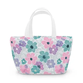 Floral Lunch Bag, Insulated Tote, Reusable Food Carrier, Picnic Bag, Eco-Friendly Gift, Ideal for Work and School