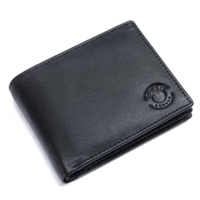 Genuine Black Leather RFID Wallet | 11.5x9 cm | 7 Card Slots