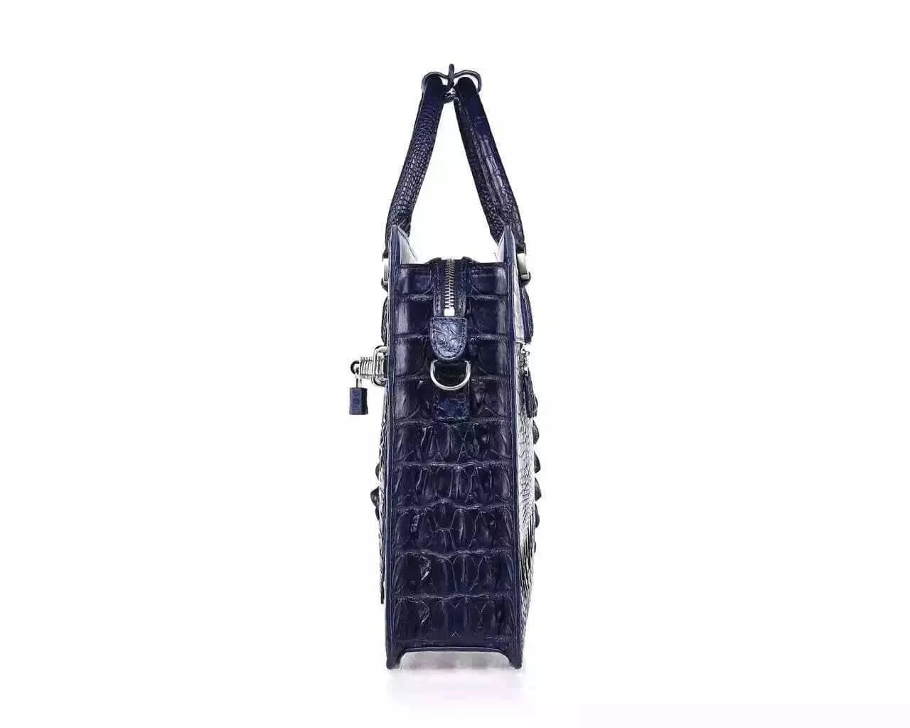 Genuine Crocodile Briefcase For Men,Messenger,Laptop, Business Bag In Dark Blue