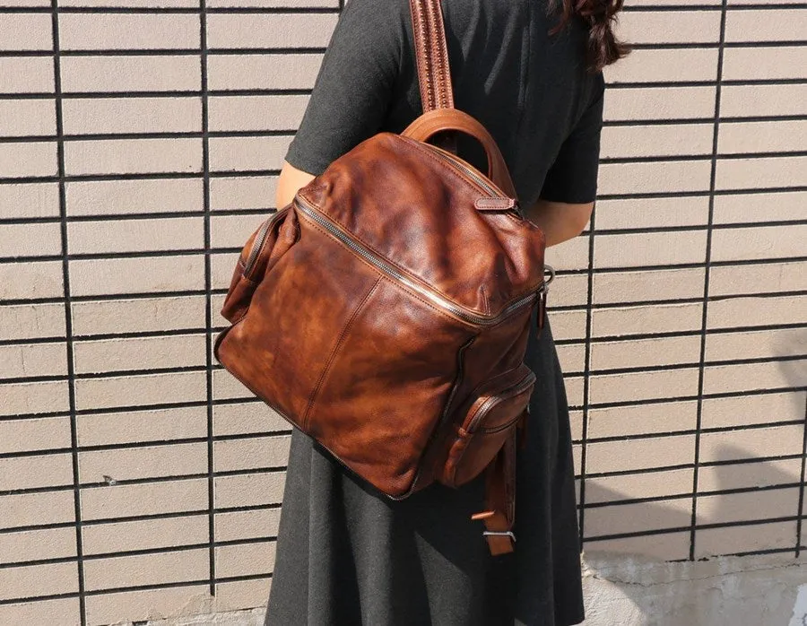 Handmade Full Grain Leather Backpack Women Backpack