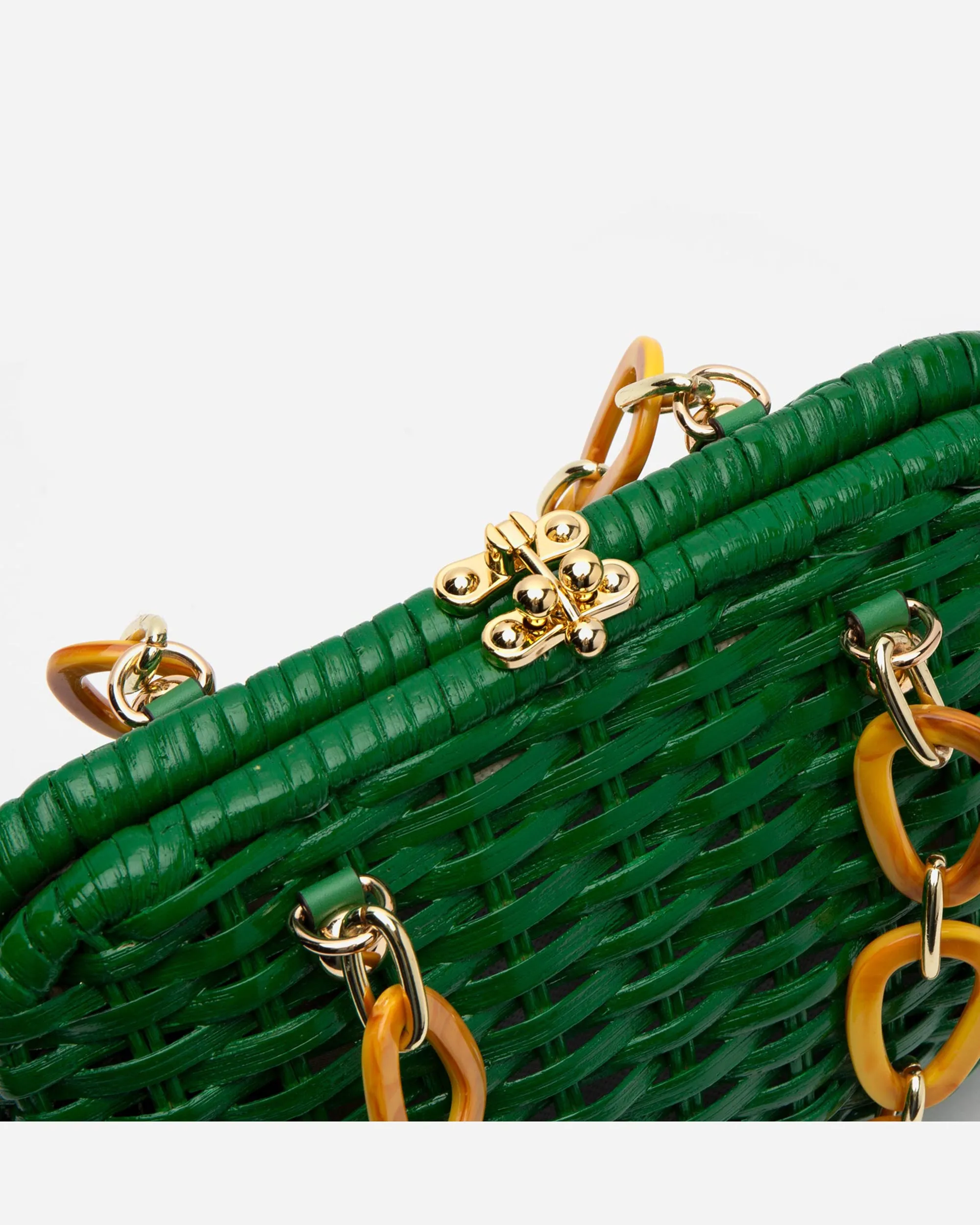 Hen Wicker Basket Green