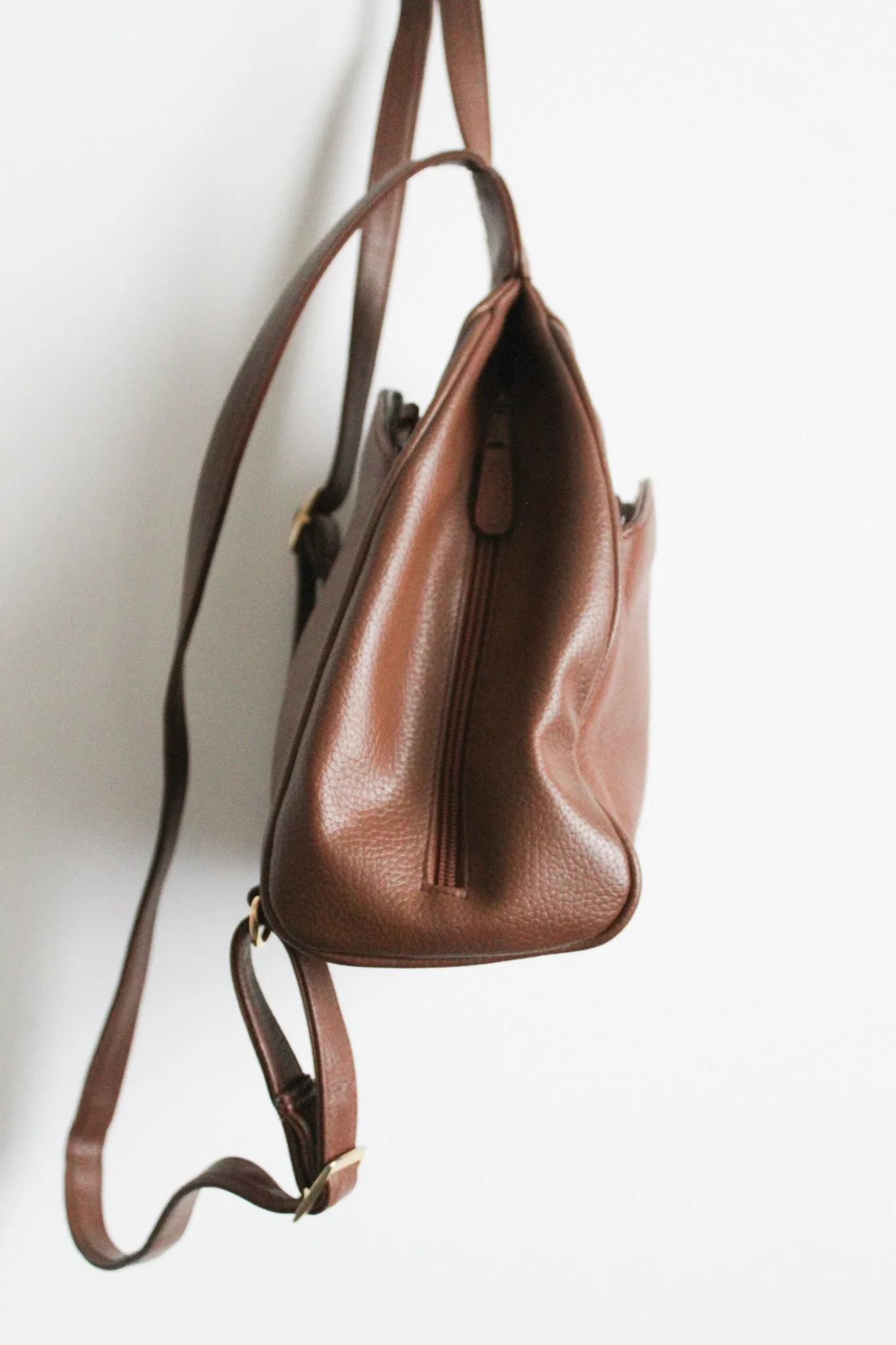 honey vegan leather backpack