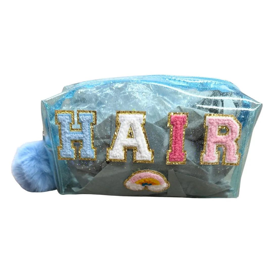 Julie & Judah Kids Hair Clear Blue Cosmetic Bag