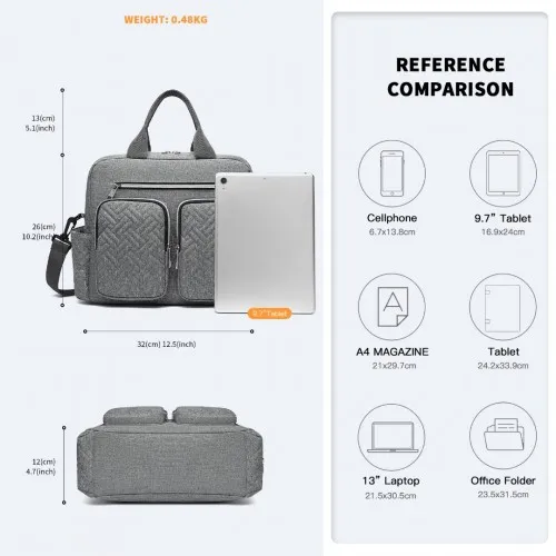 Kono Durable & Functional Changing Tote Bag - Grey | Perfect for On-the-Go Parents