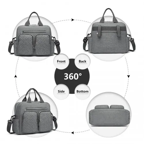 Kono Durable & Functional Changing Tote Bag - Grey | Perfect for On-the-Go Parents