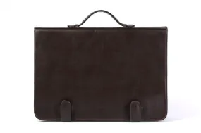 Leather Briefcase - Soft Leather Conference Case - Walnut Brown