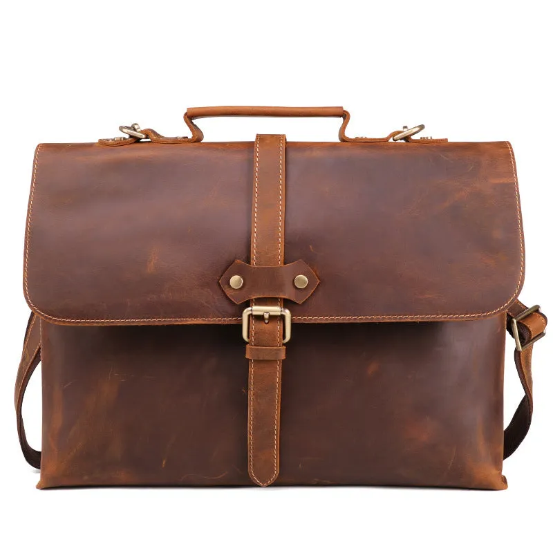 Leather men's business briefcase Men's leather briefcase Hard briefcase Handbag Business Briefcase