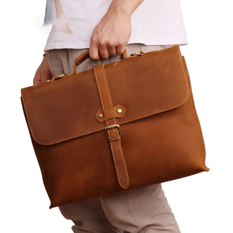 Leather men's business briefcase Men's leather briefcase Hard briefcase Handbag Business Briefcase