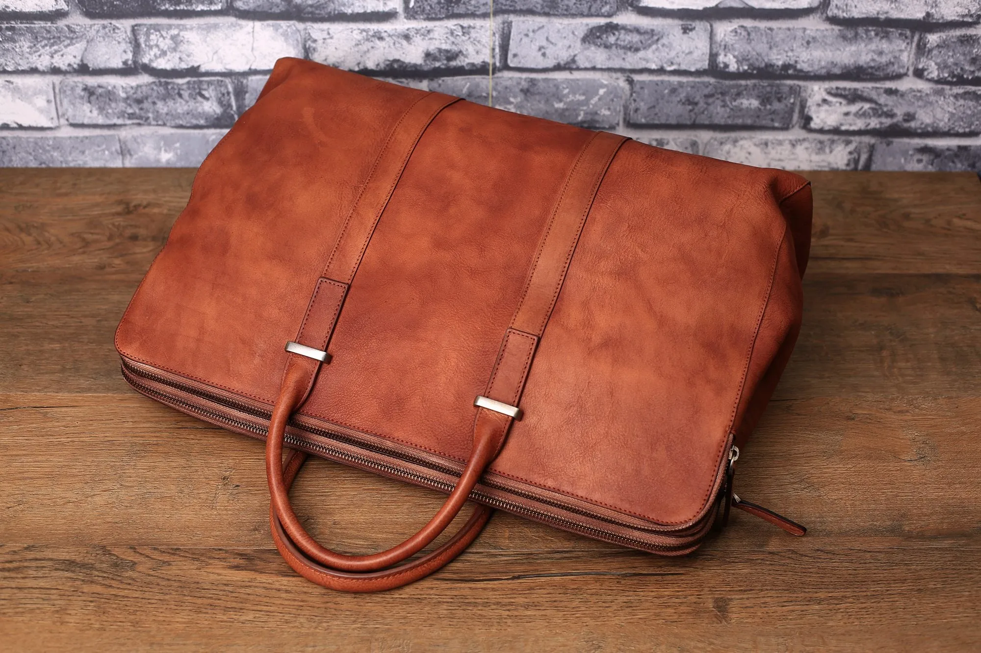 Leather Men's Portfolio, Men's Leather Briefcase, Laptop Bag, Leather Office Bag