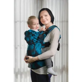 Lenny Lamb Ergonomic Carrier (BABY) - Feathers Turquoise & Black - Second Generation.