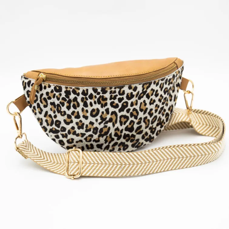 Leopard Leather Bum Bag (w Gold Fittings)