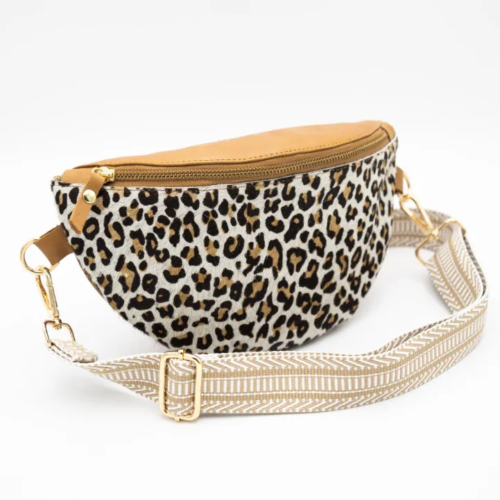 Leopard Leather Bum Bag (w Gold Fittings)