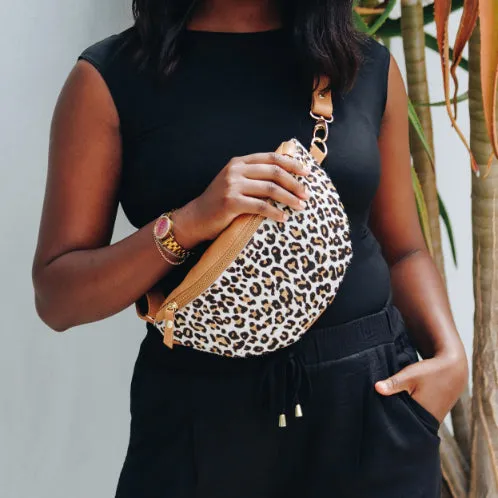 Leopard Leather Bum Bag (w Gold Fittings)