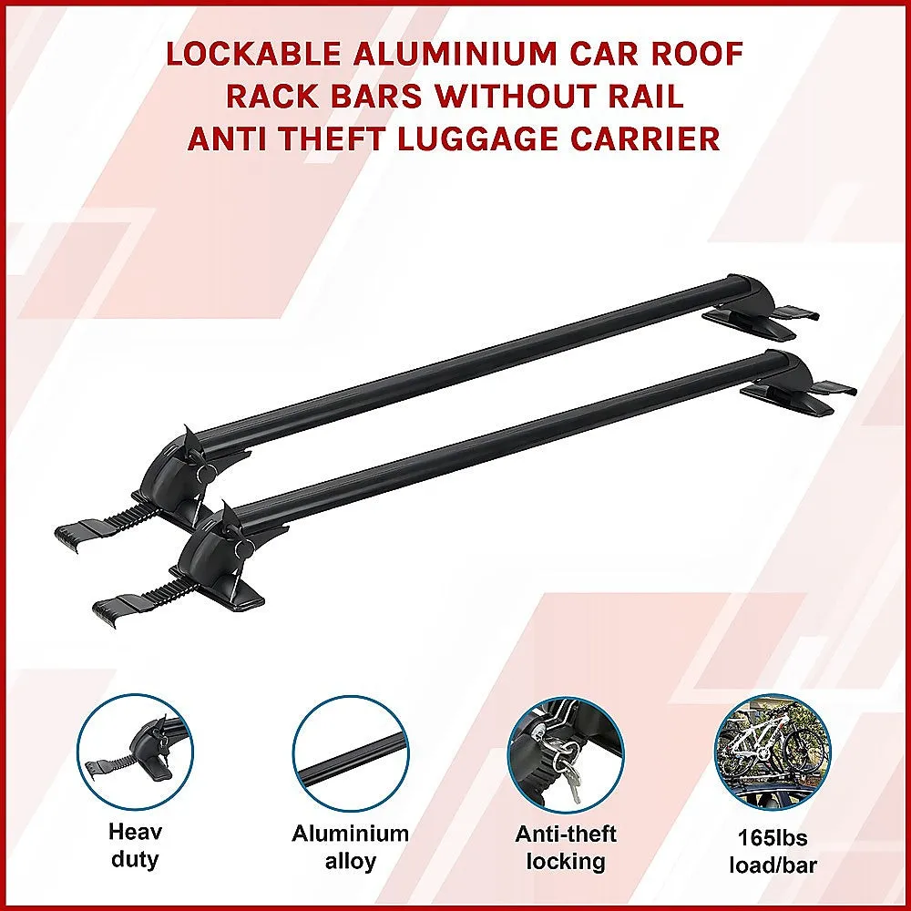 Lockable Anti-Theft Aluminium Car Roof Rack Bars 105cm