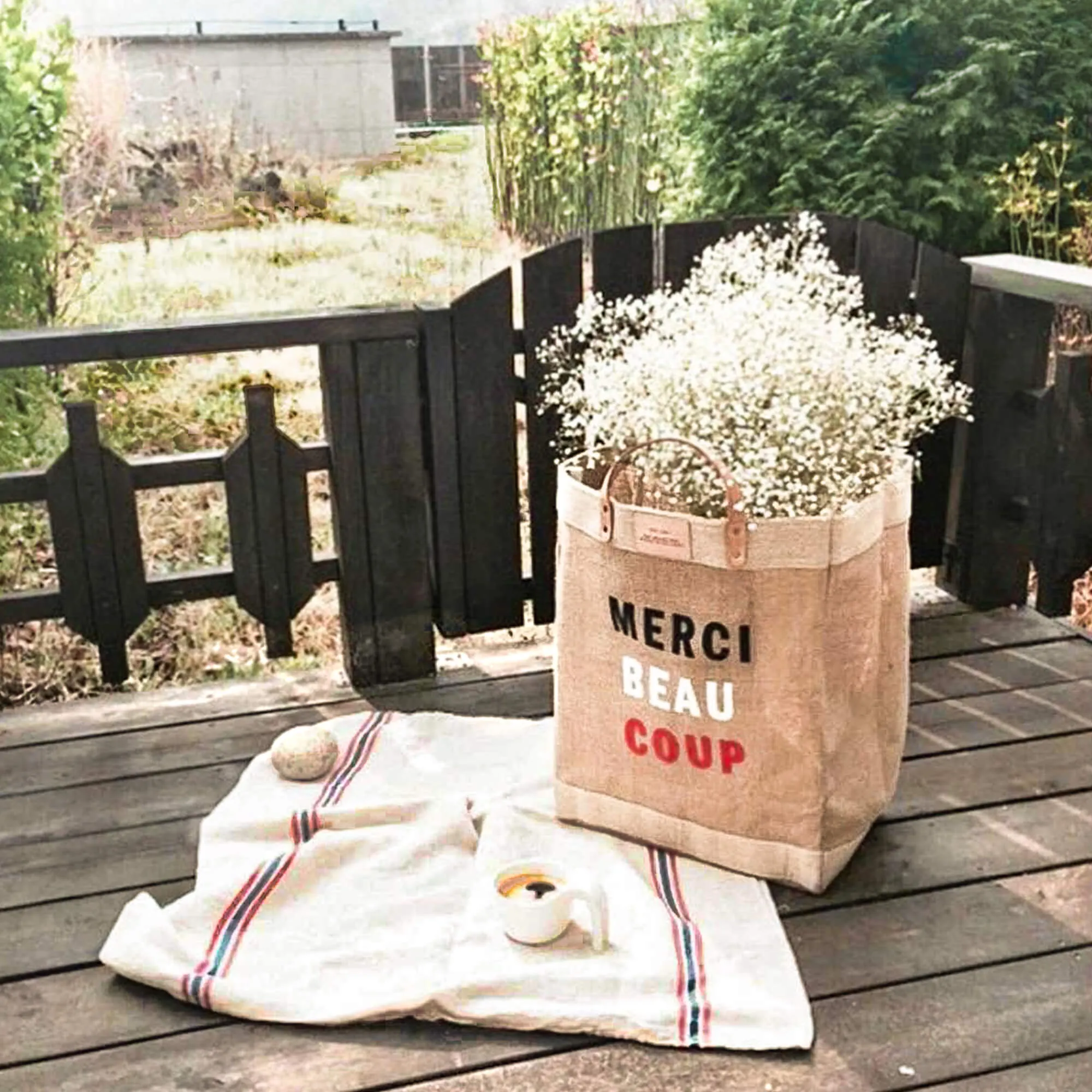 Market Bag in Natural for Clare V. “Merci Beau Coup”