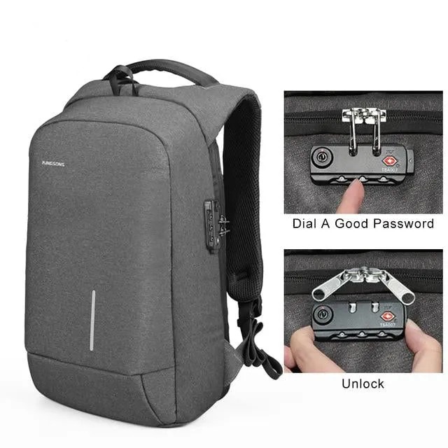 Medium Anti-Theft 13" 15" Laptop Backpack with USB Charging and TSA Lock