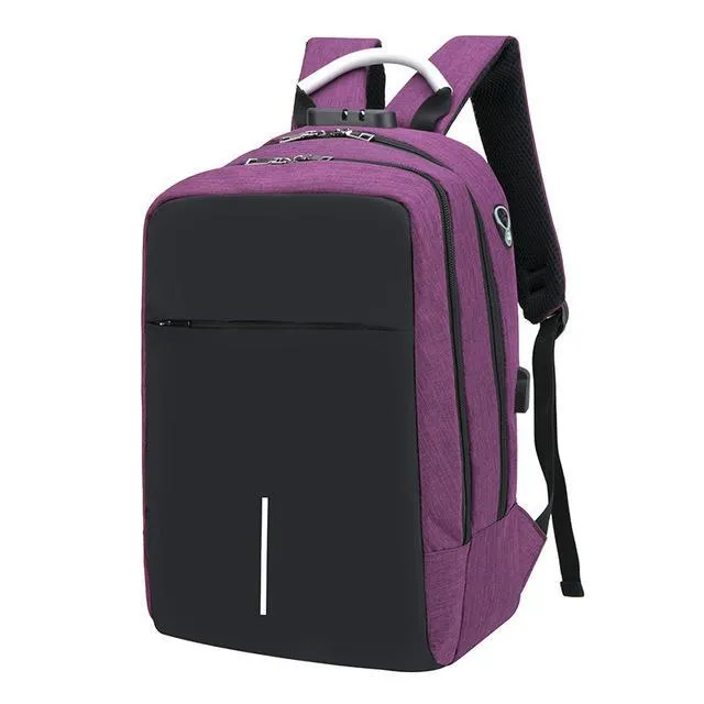 Medium Oxford Anti-Theft 15" Laptop Backpack With USB Charging and TSA Lock