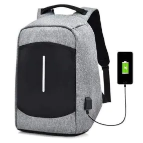 Men Canvas Multifunction Sport Bag Casual Anti Theft 17" Backpack with USB Charging Port