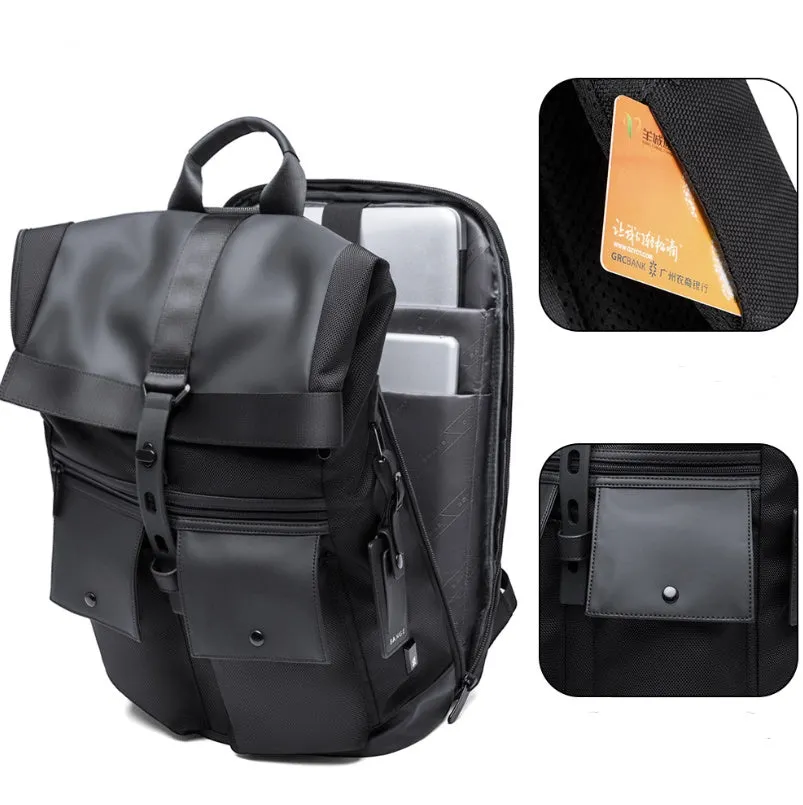 Men's Anti-Theft Waterproof Laptop Backpack with USB Charging & Business Design