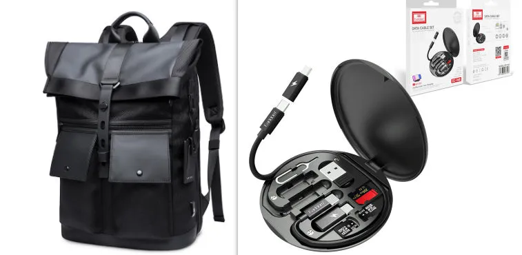 Men's Anti-Theft Waterproof Laptop Backpack with USB Charging & Business Design