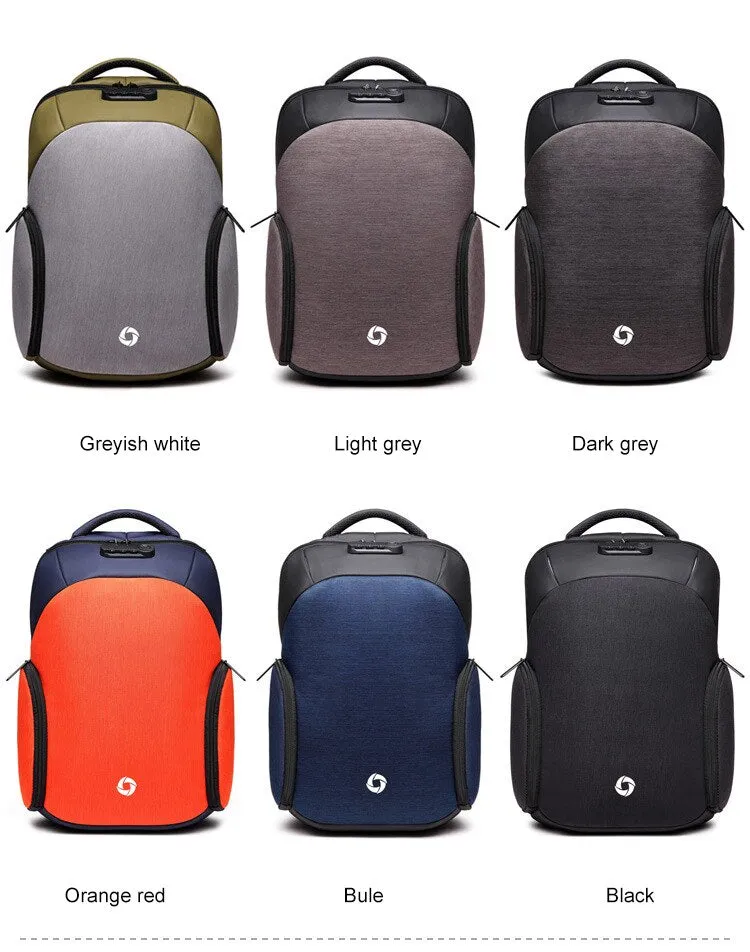 Men's Medium Anti-Theft 15" Laptop Backpack with USB Charging and TSA Lock