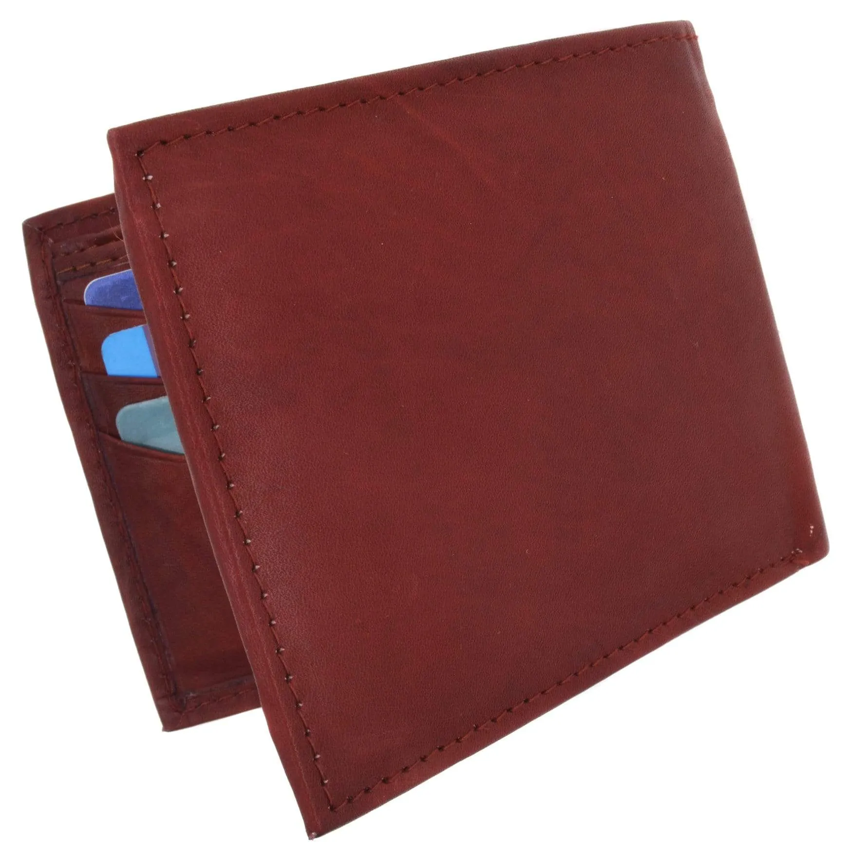 Mens Simple Classic Genuine Leather Bifold Wallet 58 CF