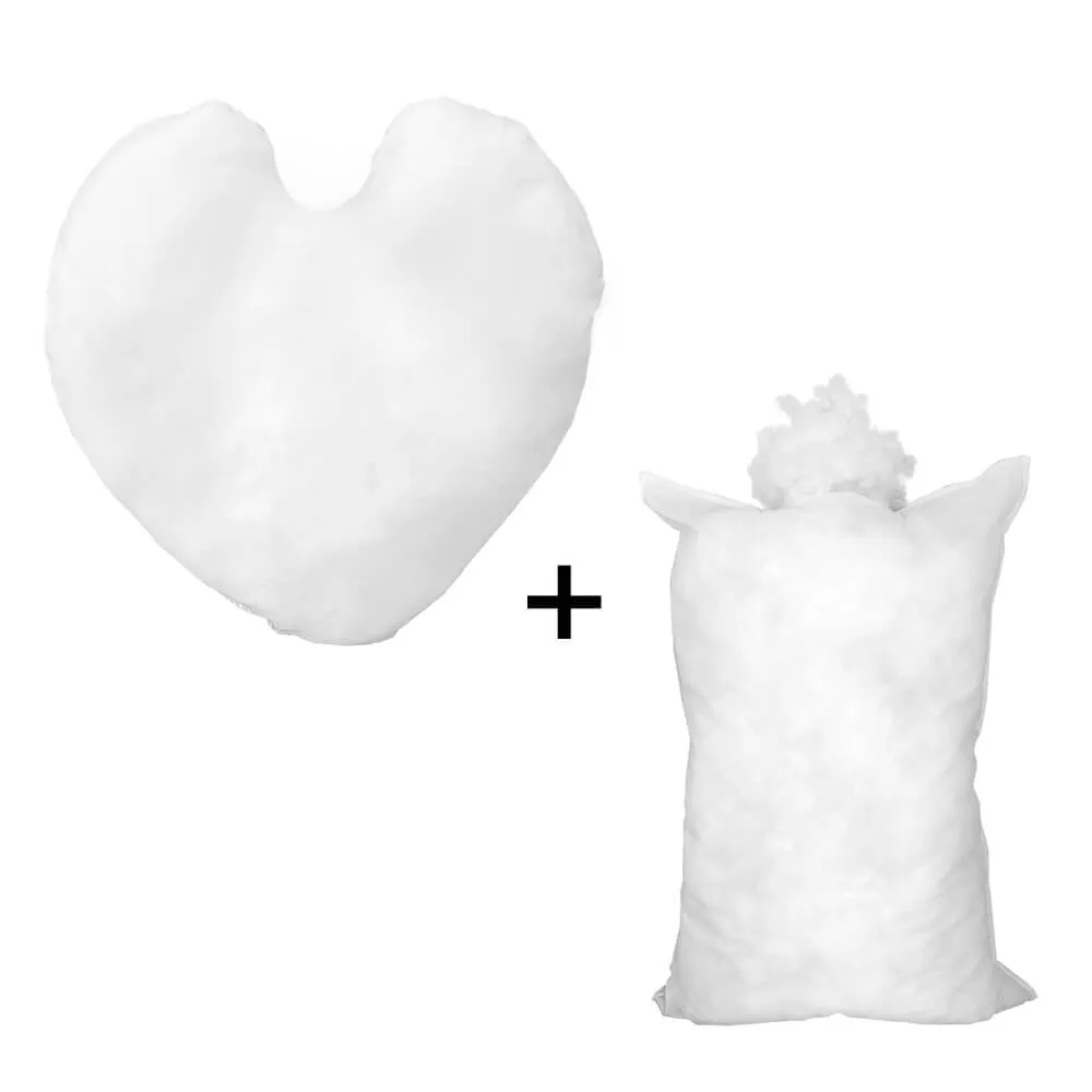 Microfiber Pillow Shell / Cover - 14" Heart Shaped for printing and sublimation   1 LB Stuffing