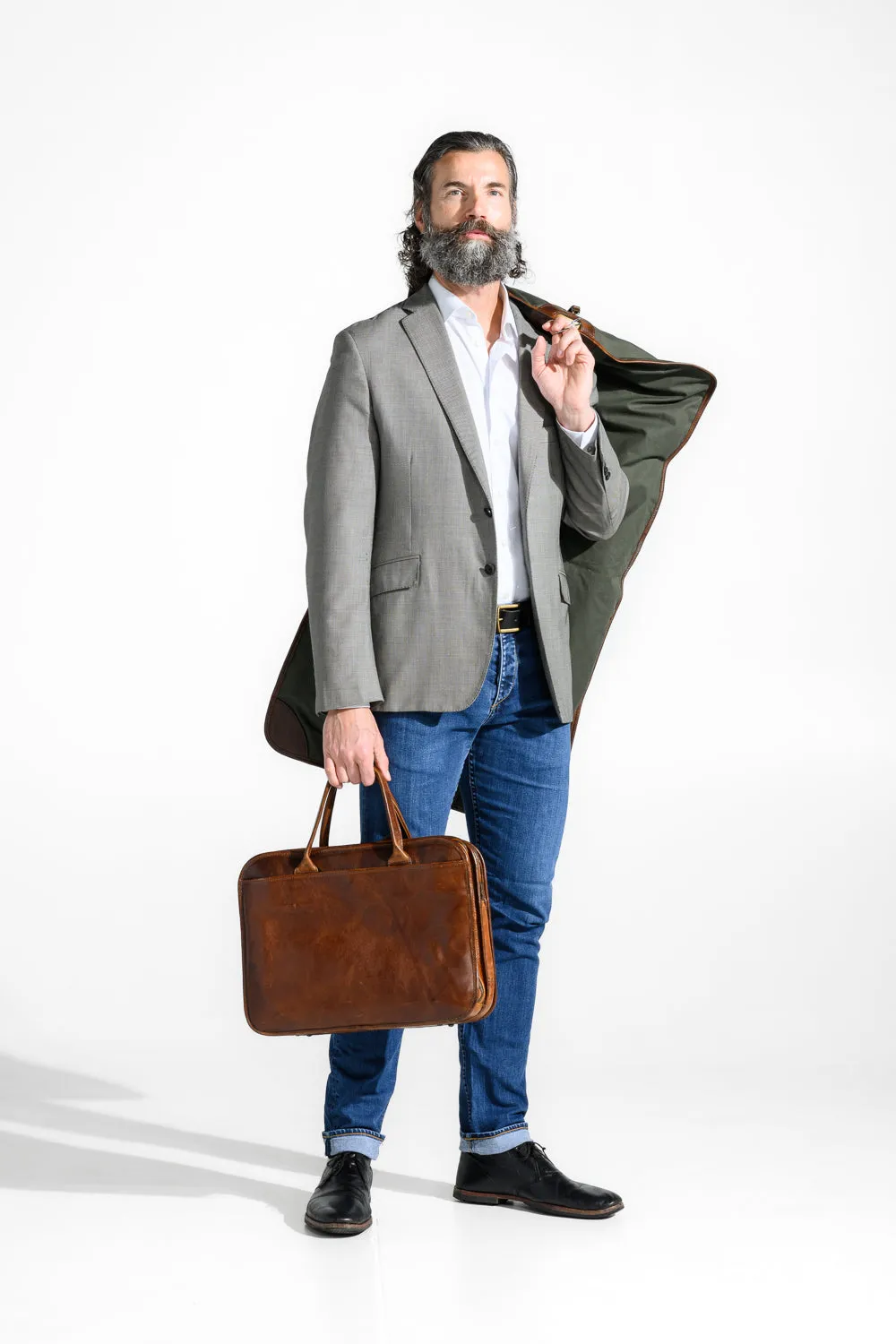 Miller Standard Attache in Titan Milled Brown by Moore & Giles