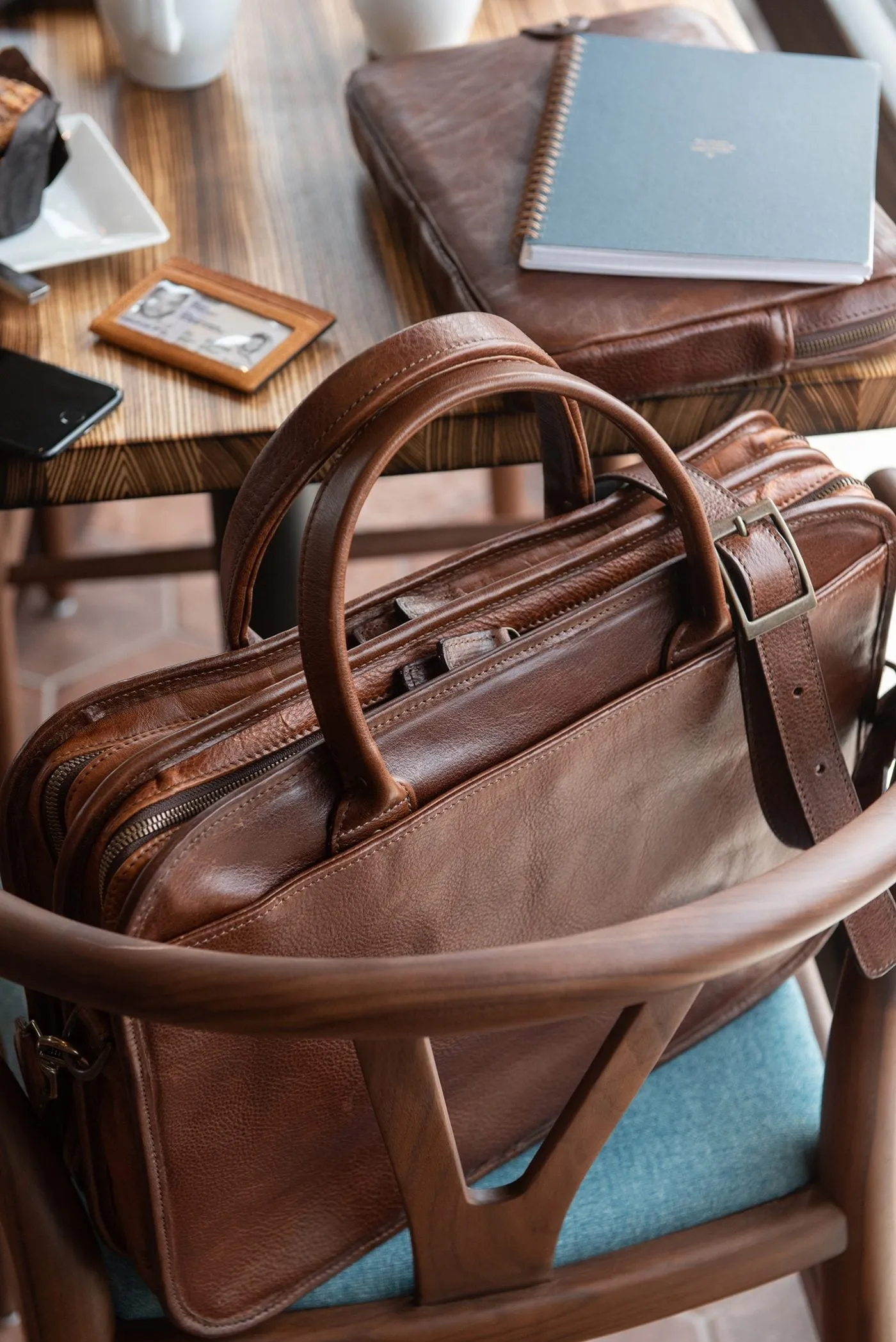 Miller Standard Attache in Titan Milled Brown by Moore & Giles