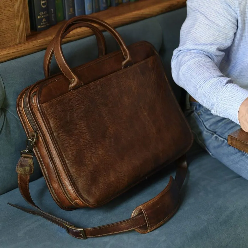 Miller Standard Attache in Titan Milled Brown by Moore & Giles