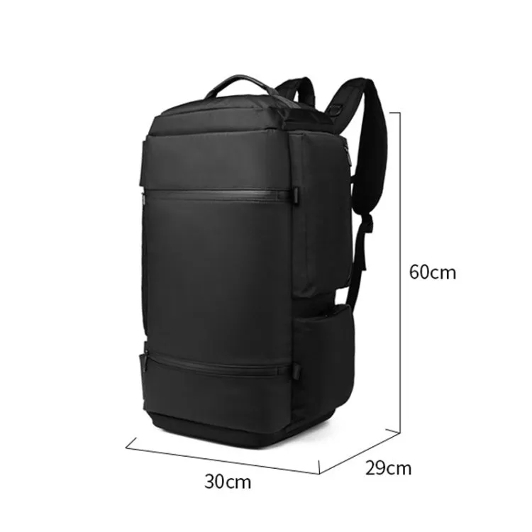 Ozuko 9326 Men Outdoor Multifunctional Anti-theft Backpack Sports Waterproof Travel Shoulders Bag with External USB Charging Port(Black)