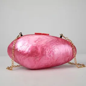 Pearl Acrylic Clutch Bag - Rose