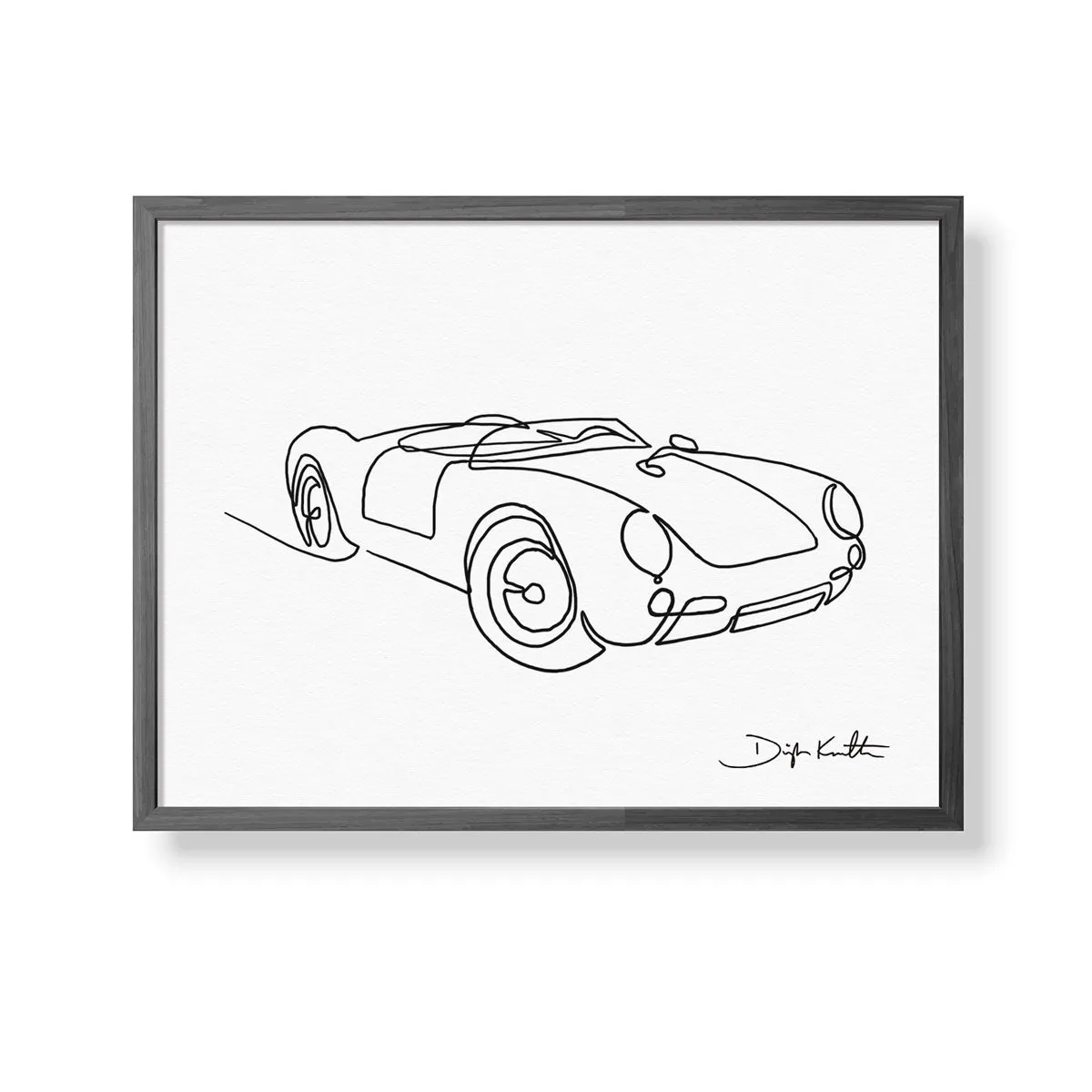 Porsche 550 Spyder Single Line Drawing: Limited Edition Print