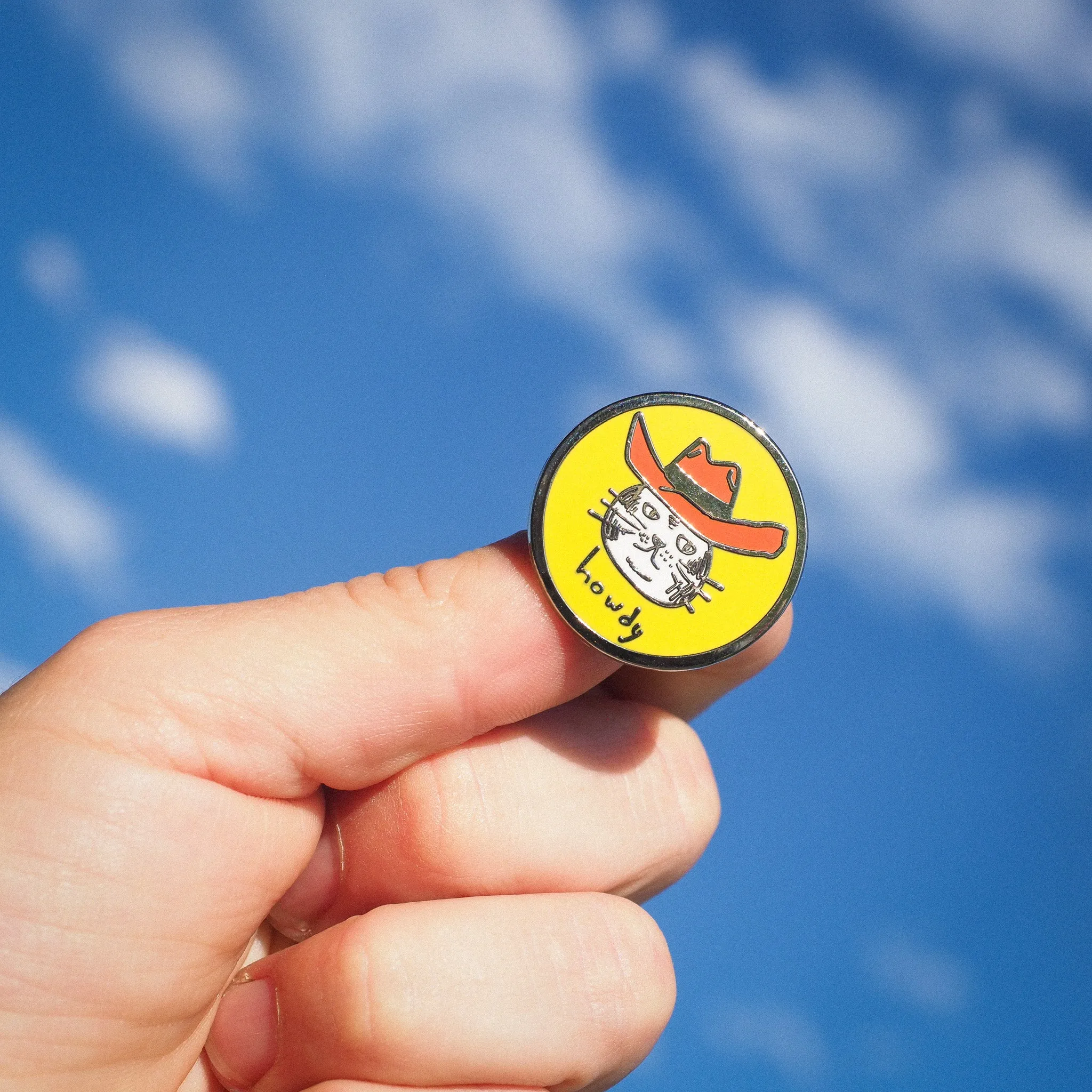 "Howdy Cat" Pin