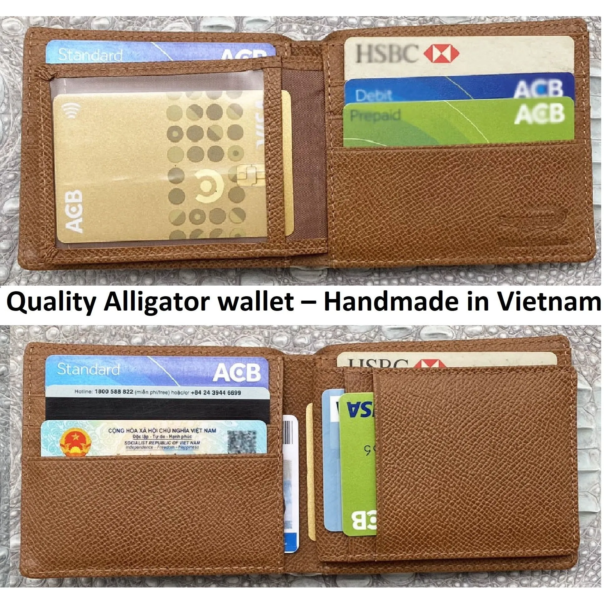 Red Burgundy Alligator Skin Bifold Wallet For Men | Handmade Crocodile Leather Wallet RFID Blocking | VL5521