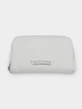 Rhodium & Leather Zip Wallet