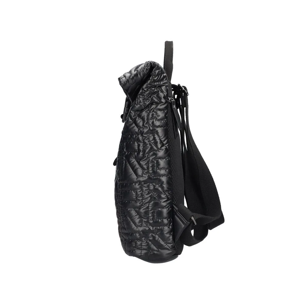 Rieker Handbag Backpack Rucksack Off Black Embossed H1643-00