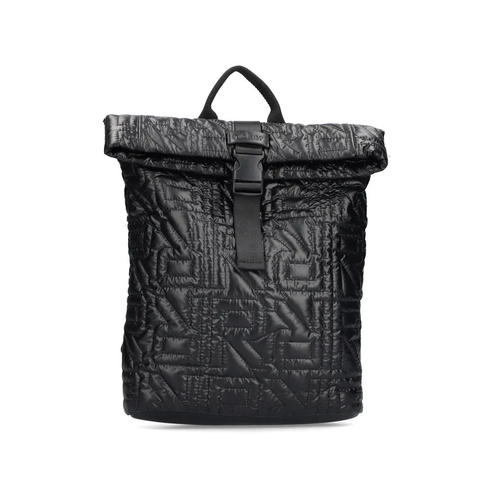 Rieker Handbag Backpack Rucksack Off Black Embossed H1643-00