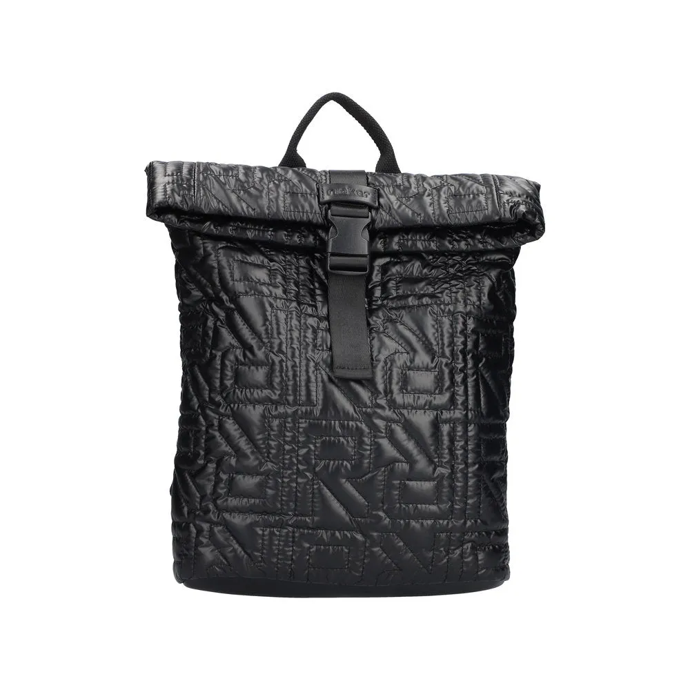 Rieker Handbag Backpack Rucksack Off Black Embossed H1643-00