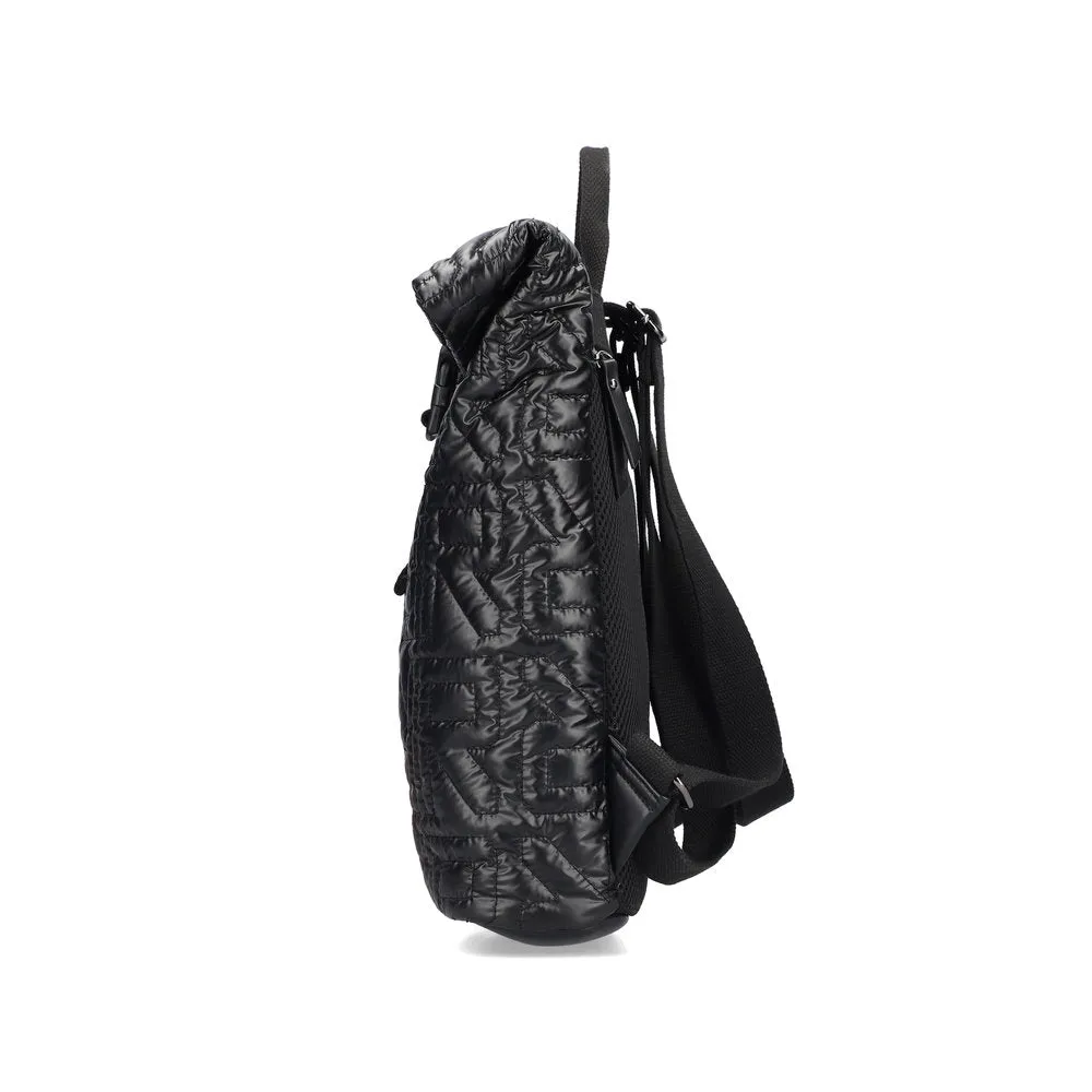 Rieker Handbag Backpack Rucksack Off Black Embossed H1643-00