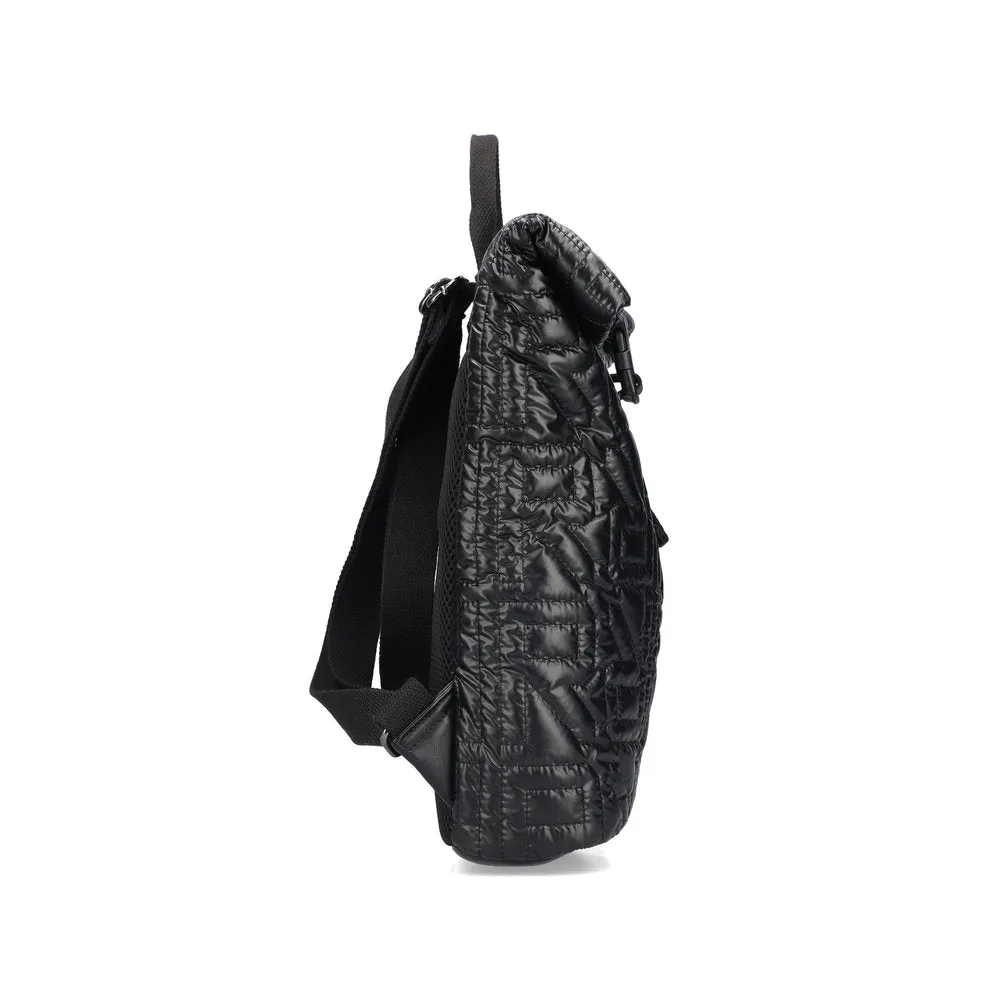 Rieker Handbag Backpack Rucksack Off Black Embossed H1643-00