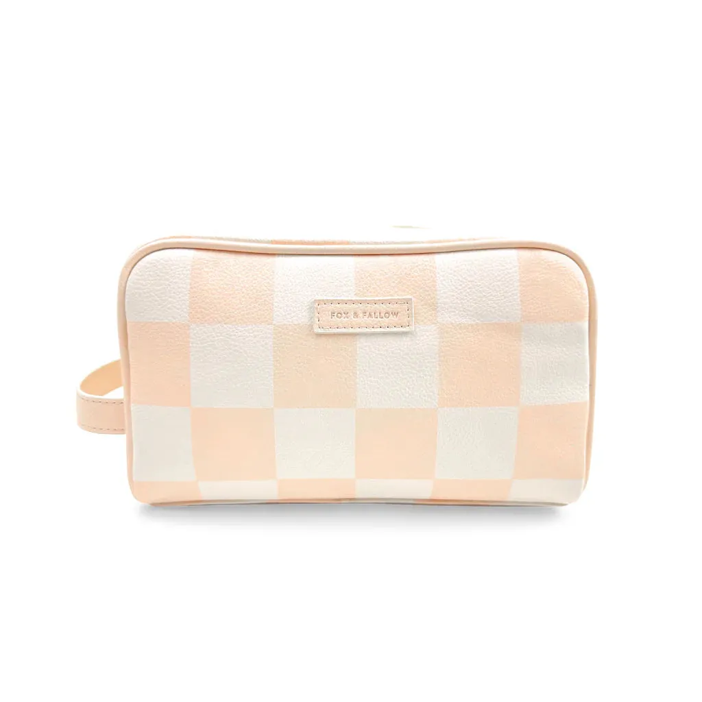 Salmon Check Cosmetic Bags