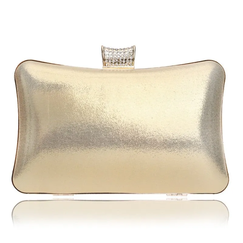 Simple Design Metal Diamond Evening Bag Clutche Purse