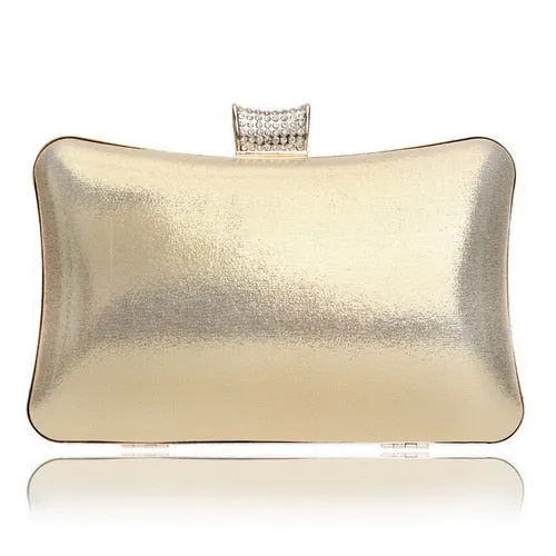 Simple Design Metal Diamond Evening Bag Clutche Purse