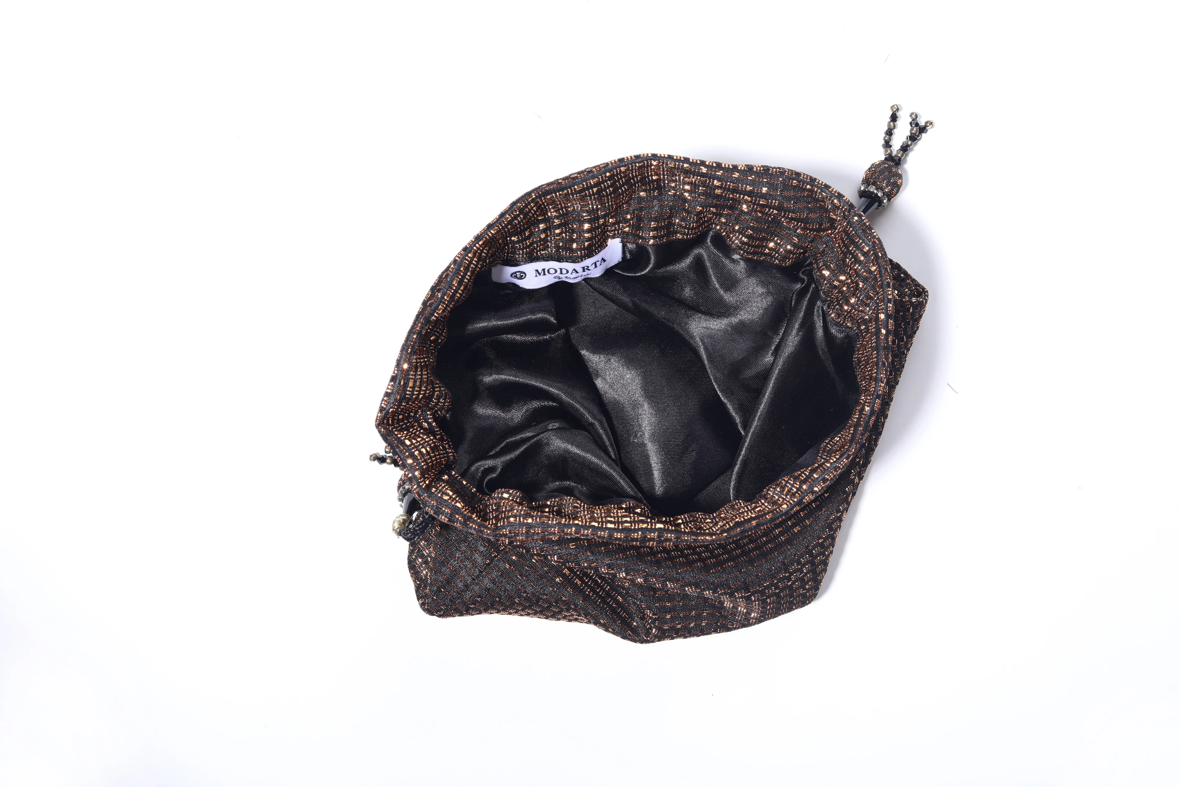 Sparkly Black Drawstring Potli Bag - Perfect for Weddings & Parties