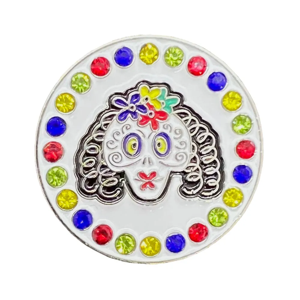 Sugar Skull Golf Ball Marker Only