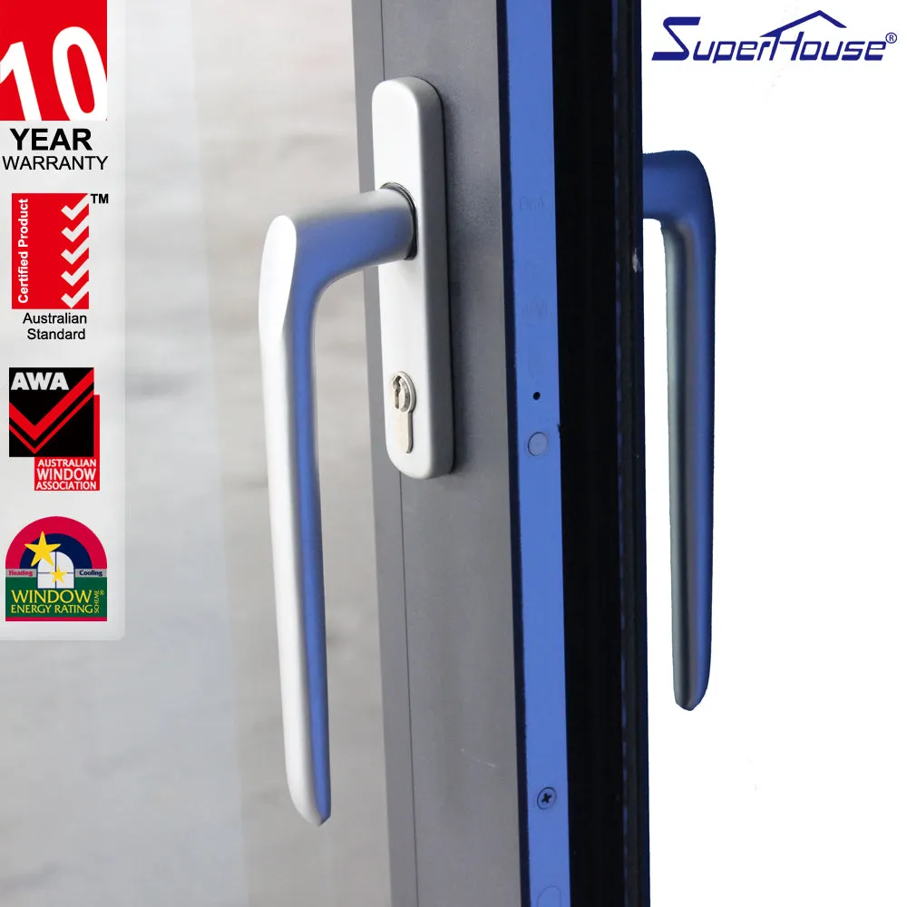 Superhouse High quality thermal break double glass anti theft sliding doors comply with AS2047 NOA NFRC standard